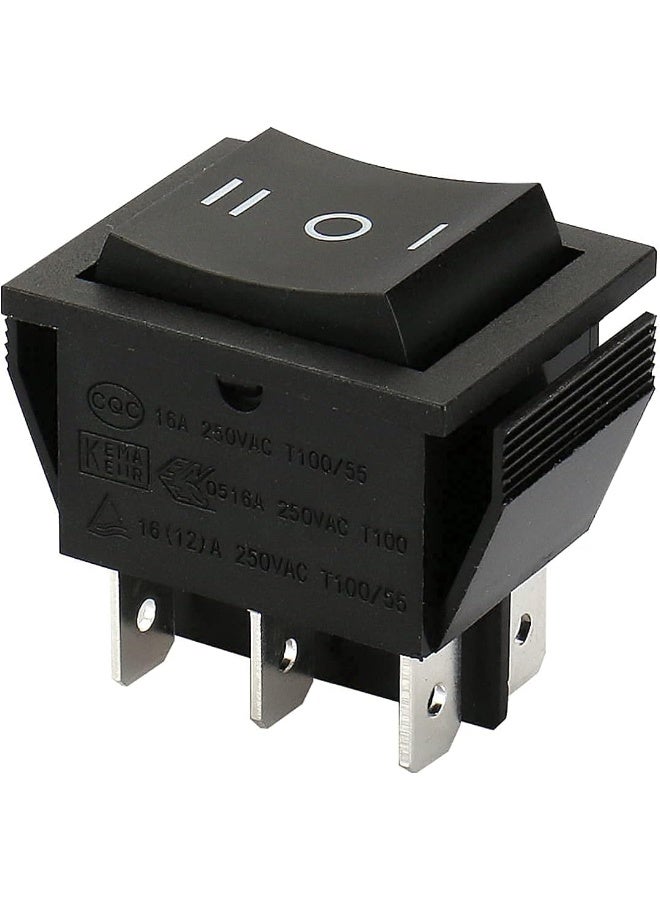 Biella 6 Pins 3 Position Black Rocker Type On Off On 15A 250V Ac/20A 125V Ac Car Auto Black Boat Rocker Toggle Switch - Image 1