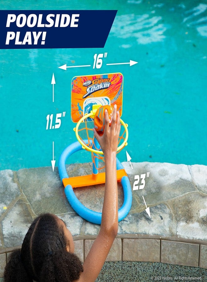 WowWee Nerf Super Soaker Dunk It Pool Basketball - in-Pool and Pool-Side Hoop with Unsinkable Ball - Summer Pool Toys - Image 4
