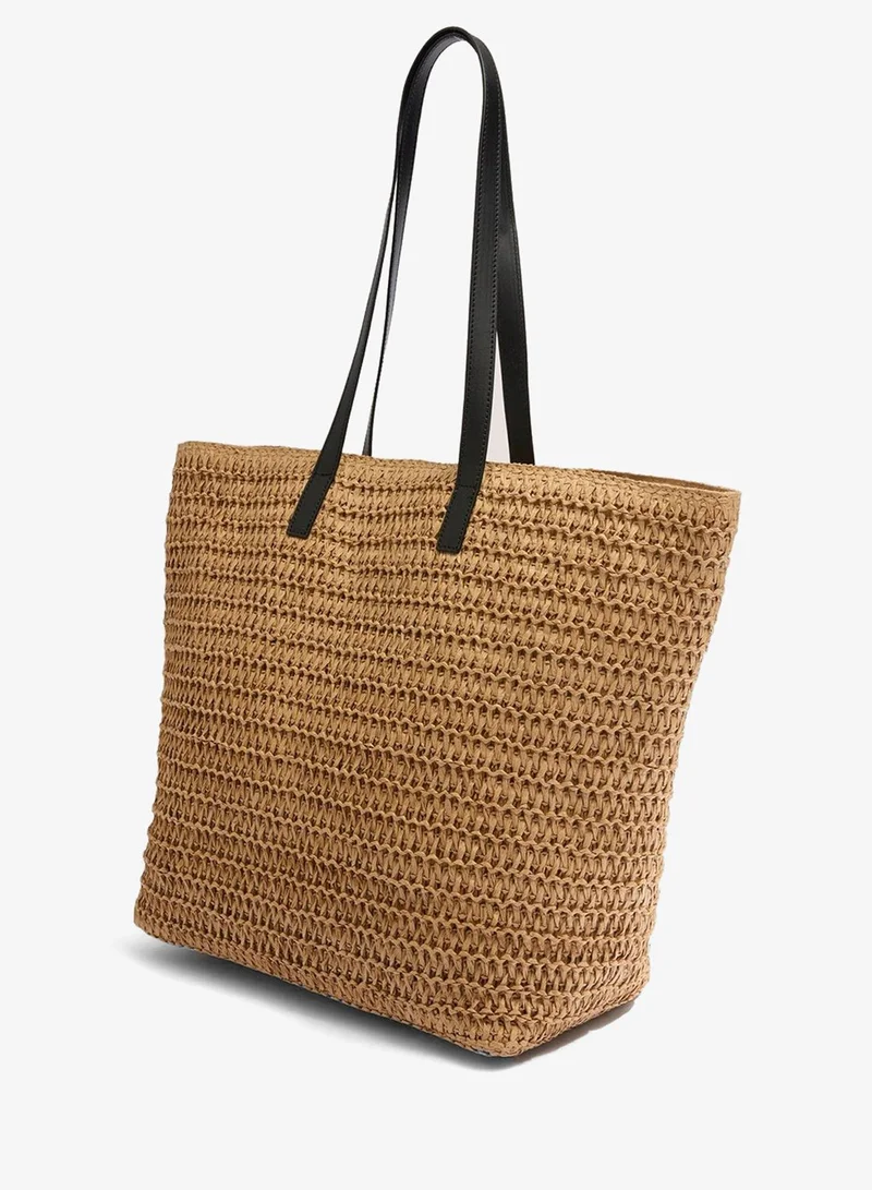 ماتلان حقيبة شاطئ من القش الطبيعي