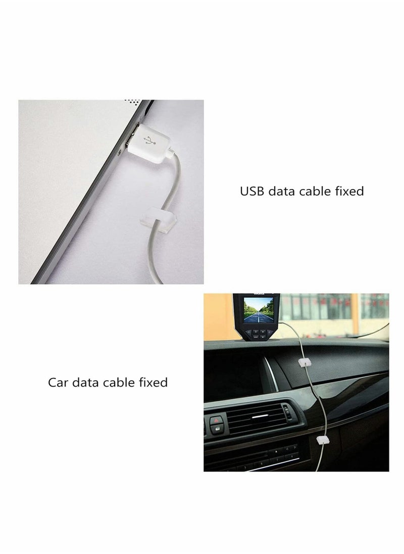 KASTWAVE - 100 PCS Light Strip Mounting Clips White Self Adhesive Led Light Fasteners Mounting Holder Cable Clamp Organizer for 10mm Light Strip (10 mm) - Image 1
