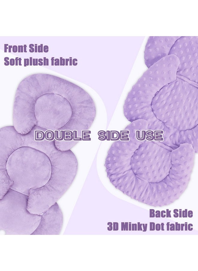 GFU Infant Car Seat Insert Head and Body Support, GFU Reversible Newborn Insert for Carseat with Strap Pads, Soft Stroller Cushion Pillow Insert for Boys and Girls, Fits for Stroller, Swing, Purple - Image 2