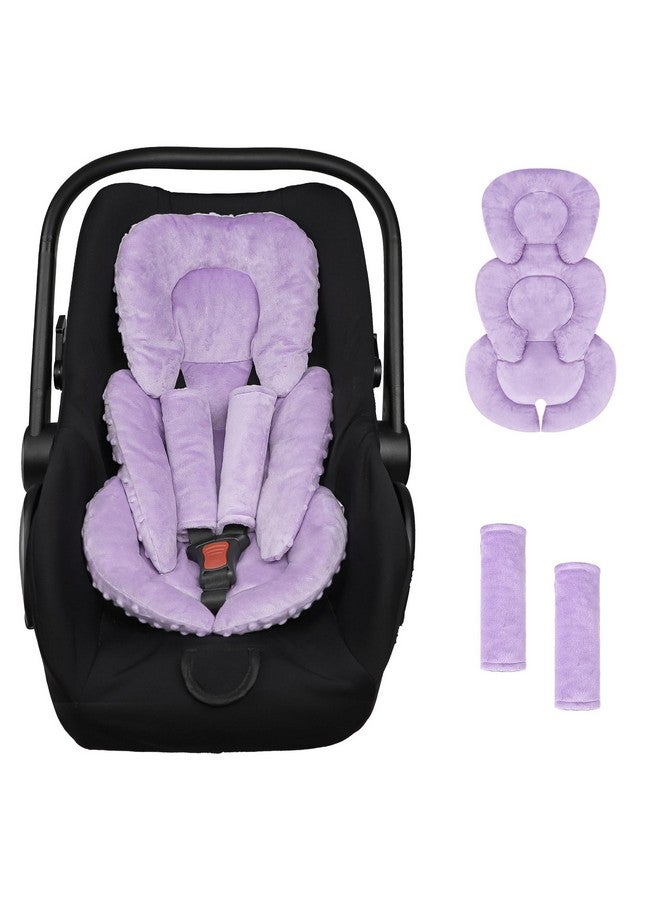 GFU Infant Car Seat Insert Head and Body Support, GFU Reversible Newborn Insert for Carseat with Strap Pads, Soft Stroller Cushion Pillow Insert for Boys and Girls, Fits for Stroller, Swing, Purple - Image 1