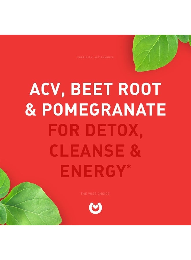 PUREFINITY Apple Cider Vinegar Gummies - Raw, Natural, Unfiltered ACV from The Mother - Gummy Alternative to Apple Cider Vinegar Capsules, Pills, Tablets - Detox, Cleanse & Immunity. - Image 4