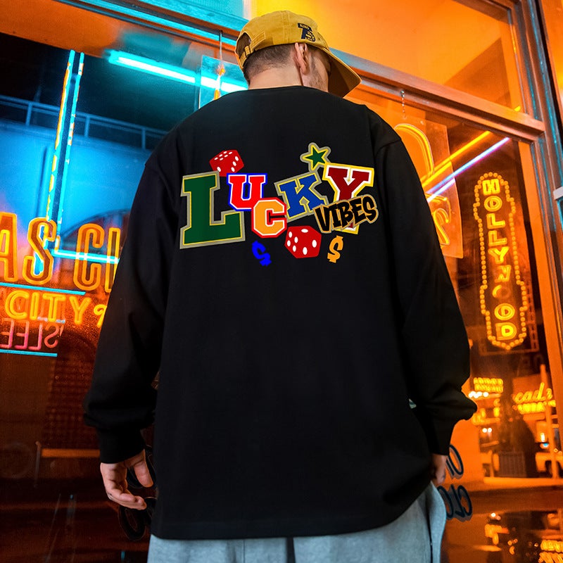 Long Sleeve T-Shirt 230G Korean Printed Ins American New Casual Jacket For Boys And Girls - Image 2