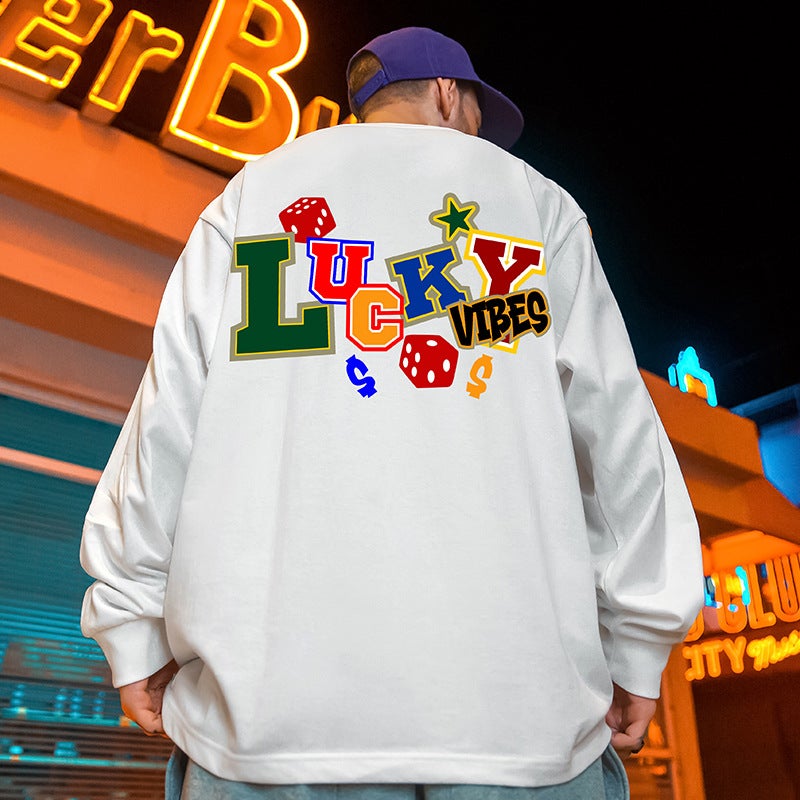 Long Sleeve T-Shirt 230G Korean Printed Ins American New Casual Jacket For Boys And Girls - Image 3