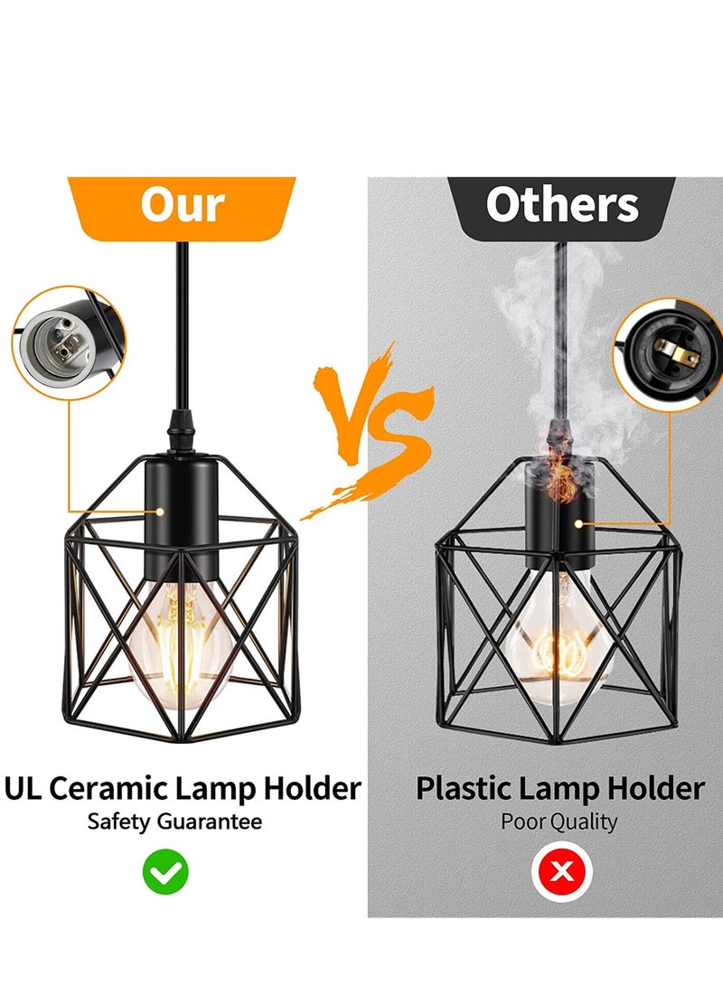 Haikomin Black 3 Lights Industrial Pendant Light with 120cm Adjustable Cable / Bulb Not Included - Image 5