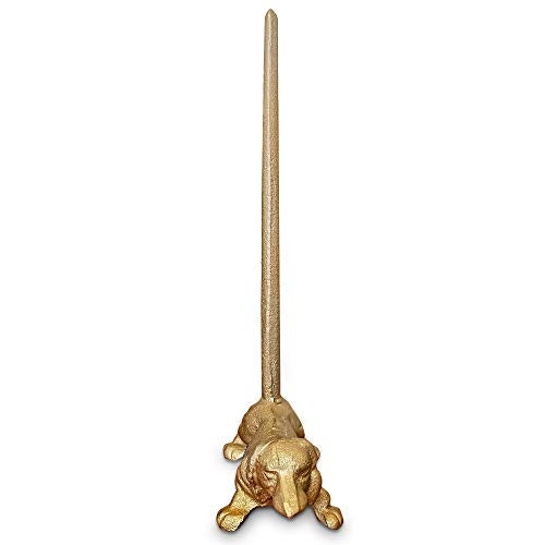 WallCharmers Gold Paper Towel Holder, Metal Toilet or Kitchen Paper Holder for Floor or Countertop, Gold Dog - Image 1