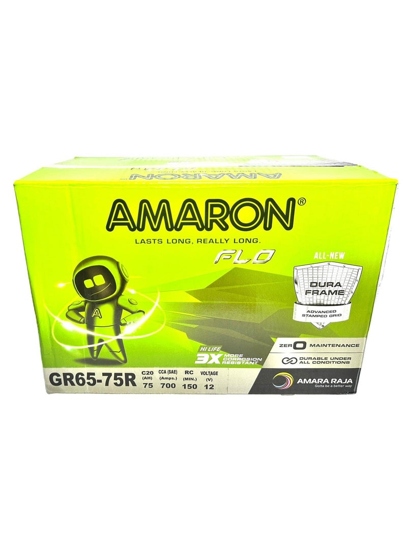 Amaron Car Battery 65-72S / 65-75R 12V 75AH FOR FORD , LINCOLN , MERCURY VEHICLES - Image 1