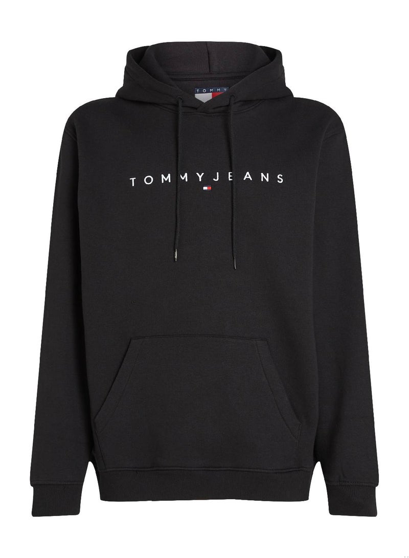 تومي جينز هودي بجيب أمامي كبير مطرز بالشعار - Image 5