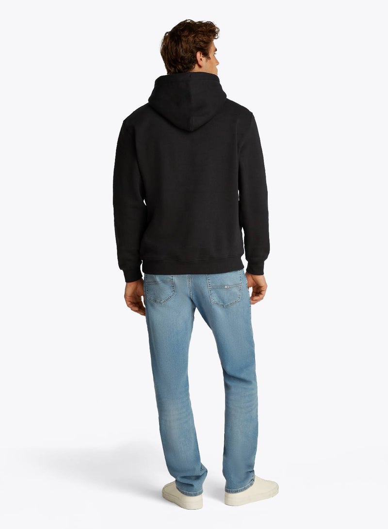 تومي جينز هودي بجيب أمامي كبير مطرز بالشعار - Image 3