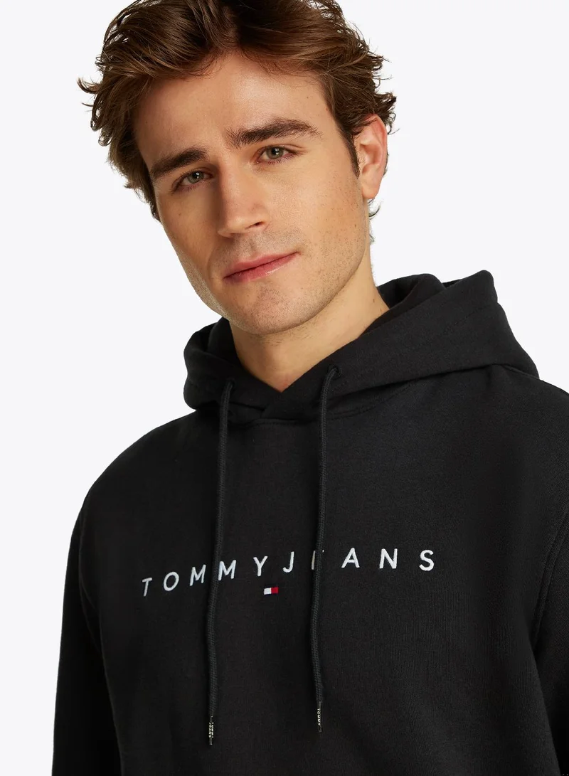 TOMMY JEANS Linear Logo Embroidery Kangaroo Pocket Hoody
