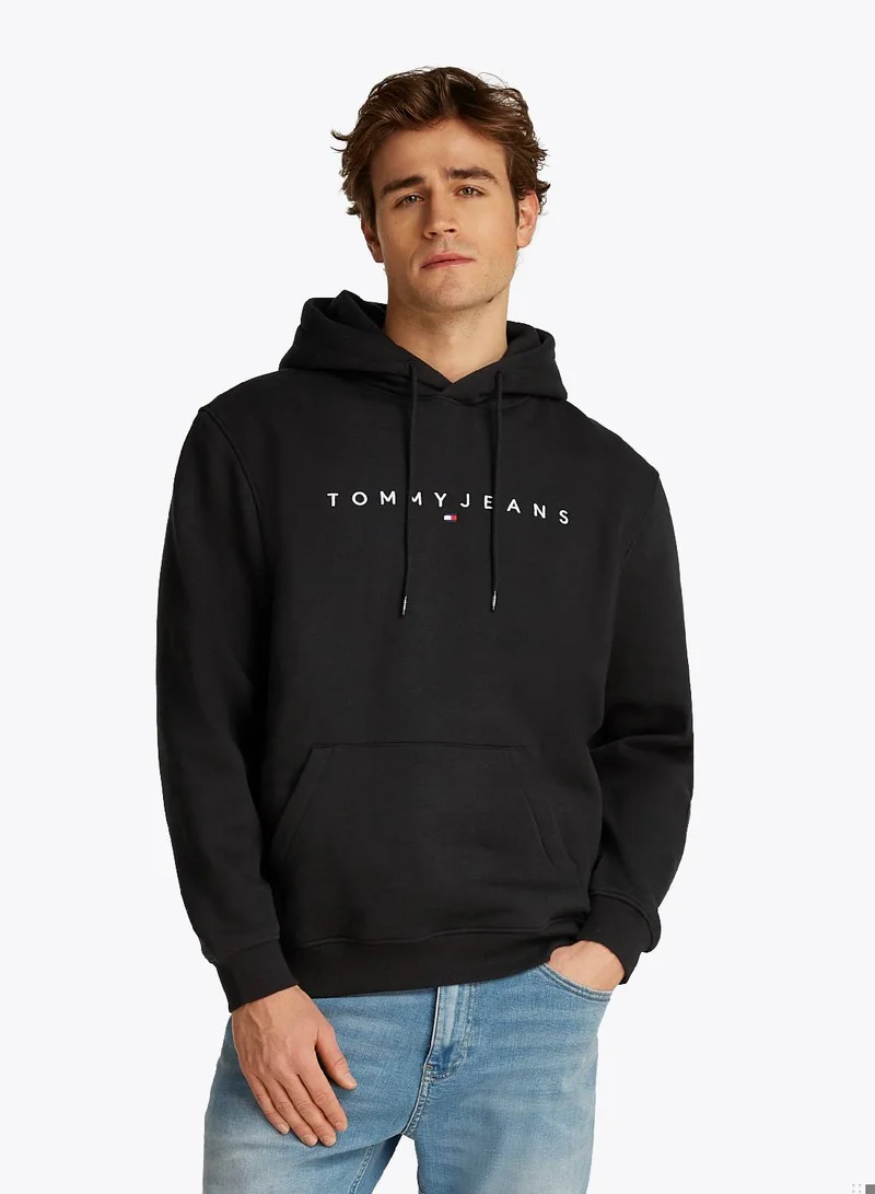 Linear Logo Embroidery Kangaroo Pocket Hoody