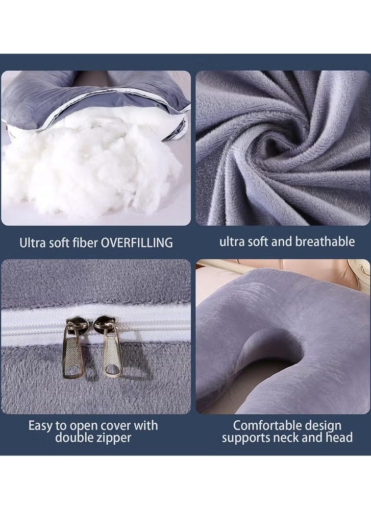EHOME Pregnancy Pillow, U-Shape Maternity Pillow with Removable Cover, Full Body Pillow for Pregnant Women, 70*130cm - Image 4