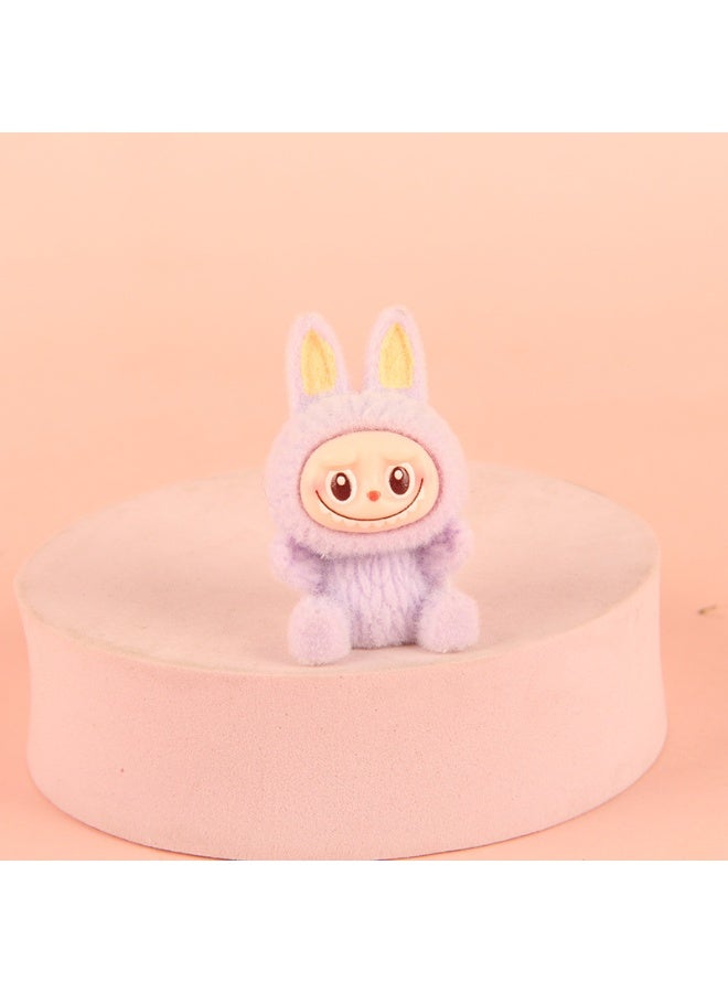NIBEMINENT Creative Flocking LABUBU Keychain Pendants, Cute Resin Accessory Figurines And Gifts 