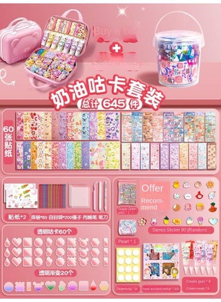 645-piece Pink Bear Storage Box 2000 Hand Account Stickers