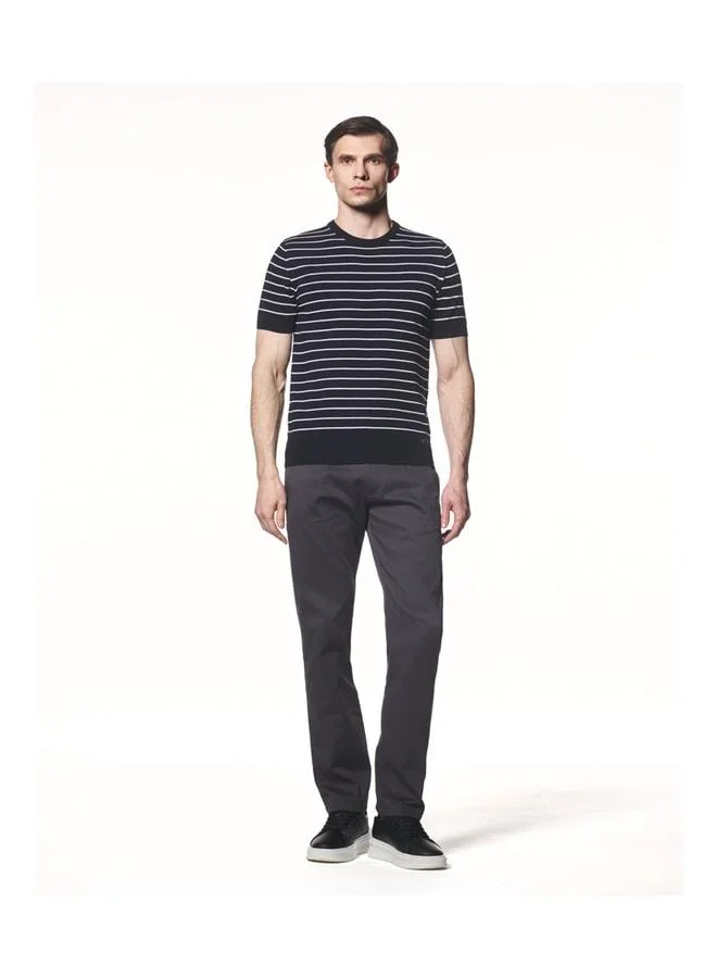 Liwali Striped Knit T-Shirt.
