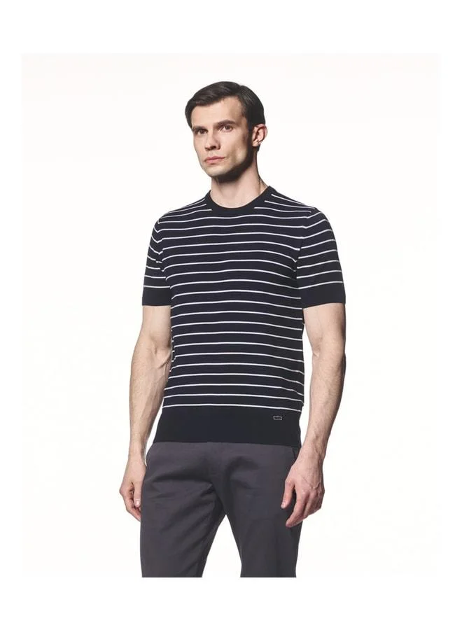 Liwali Striped Knit T-Shirt.