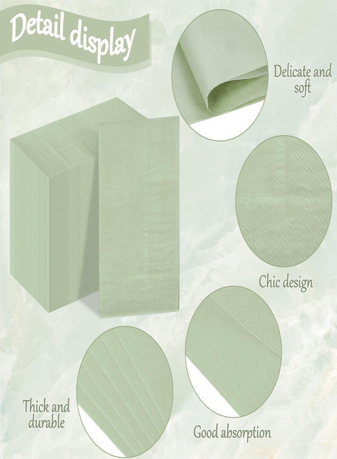 وولاين مجموعة مناديل ضيوف من والين، 200 قطعة، لون أخضر فاتح، مثالية لحفلات الزفاف، مناديل ورقية للاستخدام مرة واحدة، مناسبة للحمام، حفلات توديع العزوبية، حفلات استقبال المولود، أعياد الميلاد، ديكور طاولة الطعام - Image 3