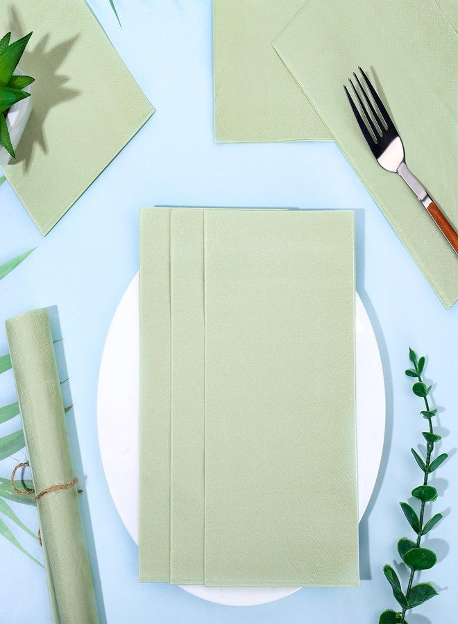 وولاين مجموعة مناديل ضيوف من والين، 200 قطعة، لون أخضر فاتح، مثالية لحفلات الزفاف، مناديل ورقية للاستخدام مرة واحدة، مناسبة للحمام، حفلات توديع العزوبية، حفلات استقبال المولود، أعياد الميلاد، ديكور طاولة الطعام - Image 5