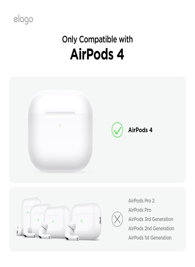elago Clear Case for AirPods 4 - Compatible with AirPods 4th Gen, Carabiner Included, Reduced Yellowing, Wireless Charging, Shock Resistant, Full Protection (Transparent) - Image 2
