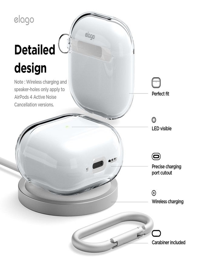 elago Clear Case for AirPods 4 - Compatible with AirPods 4th Gen, Carabiner Included, Reduced Yellowing, Wireless Charging, Shock Resistant, Full Protection (Transparent) - Image 5
