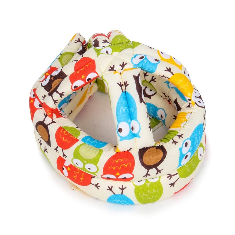 FLYPARTY Adjustable Infant Baby Toddler Protective Hat Helmet Safety Cap (Beige Owl) - Image 2