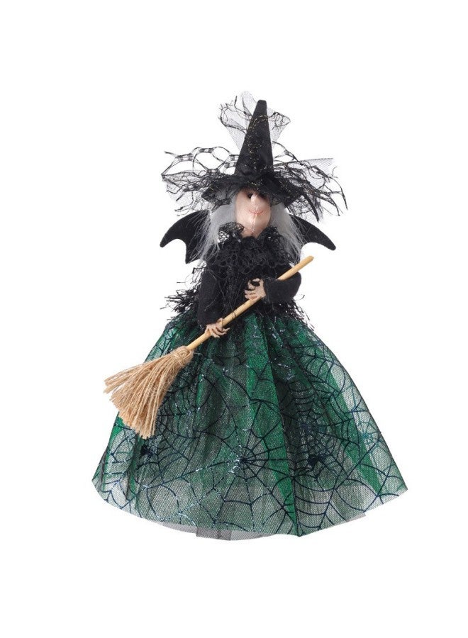 إسكدنيا ال شجرة مكنسة الساحرة نجمة علوية تنورة صلصة خضراء دمية ساحرة جميع القديسين شجرة زخارف زينة الدعائم-اللون: أخضر - Image 1