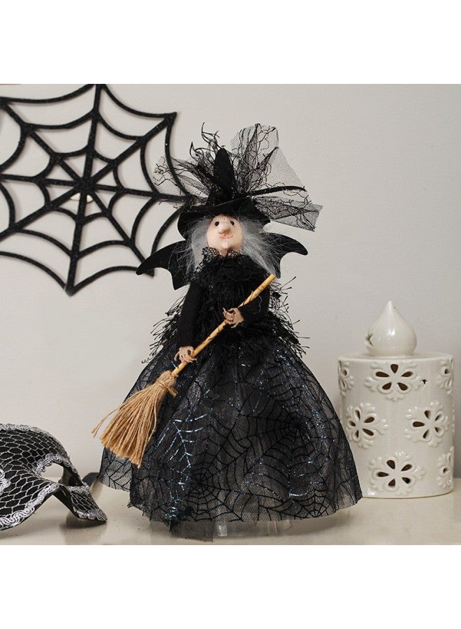 إسكدنيا ال شجرة مكنسة الساحرة نجمة علوية تنورة صلصة خضراء دمية ساحرة جميع القديسين شجرة زخارف زينة الدعائم-اللون: أخضر - Image 3