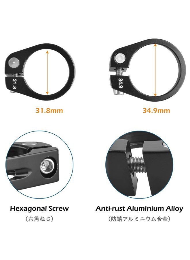 TRIWONDER Bicycle Seat Post Clamp 31.8mm 34.9mm Aluminum Alloy Seat Tube Clip Bike Quick Release Clamp (Black - 28.6mm) - Image 3