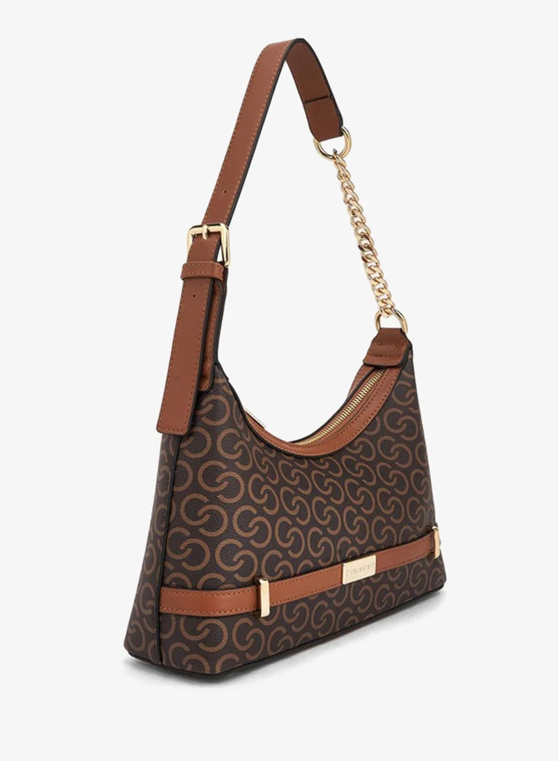 Celeste Monogram Print Shoulder Bag With Chain Strap