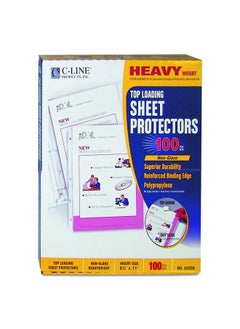 C-Line Top Loading Heavyweight Poly Sheet Protectors Nonglare 8.5 X 11 Inches 100 Per Box (62028)  - Image 2