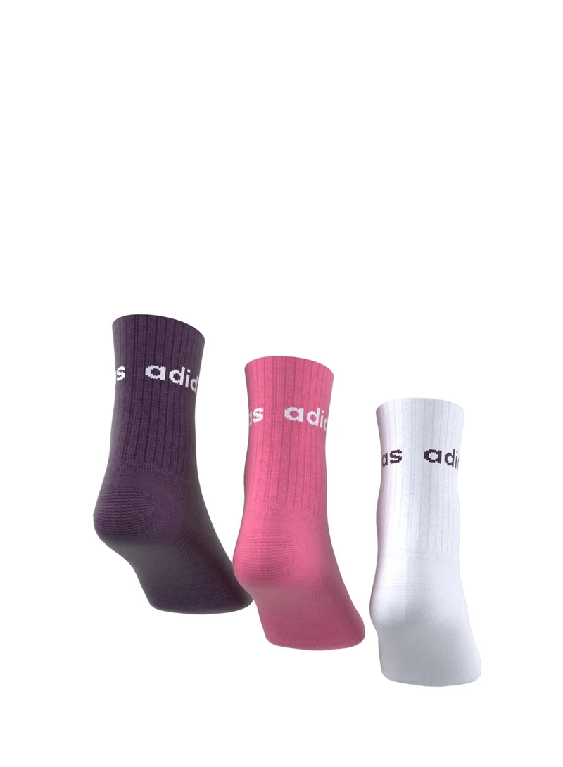 Adidas Kids 3 Pack Linear Crew Socks