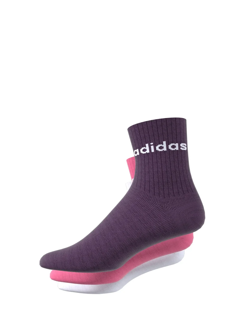 اديداس Kids 3 Pack Linear Crew Socks
