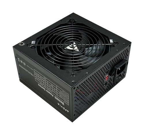 APEVIA VENUS450W 450W ATX Power Supply with Auto-Thermally Controlled 120mm Fan, 115/230V Switch, All Protections - Image 2