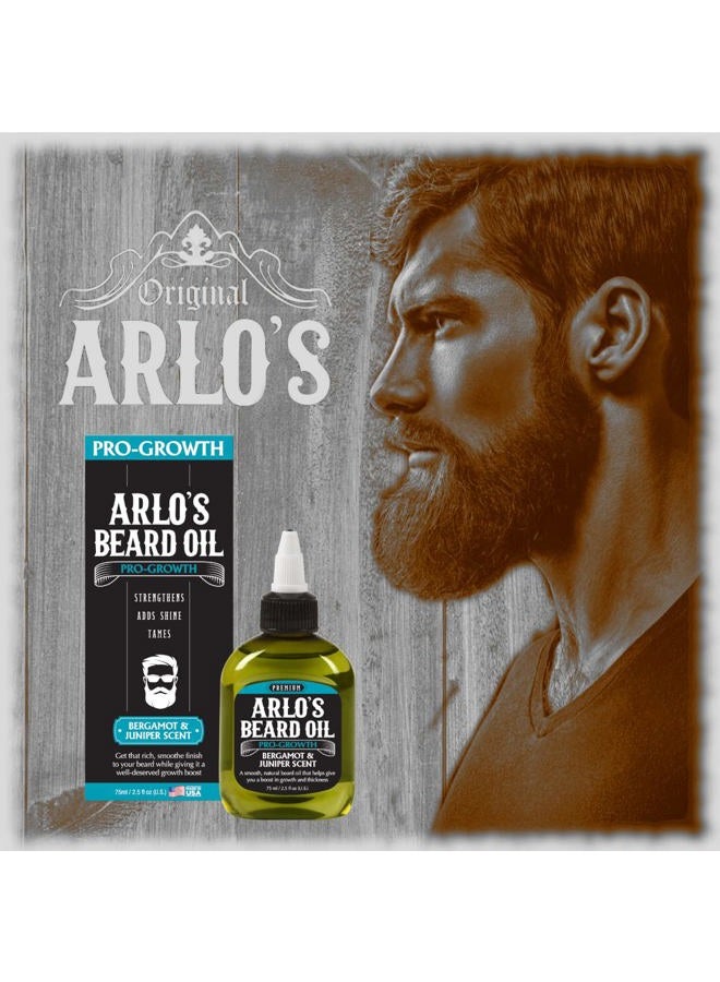 Arlo's Pro Growth Beard Oil - Bergamot Juniper 2.5 oz. - Promotes Beard Hair Growth - Image 2