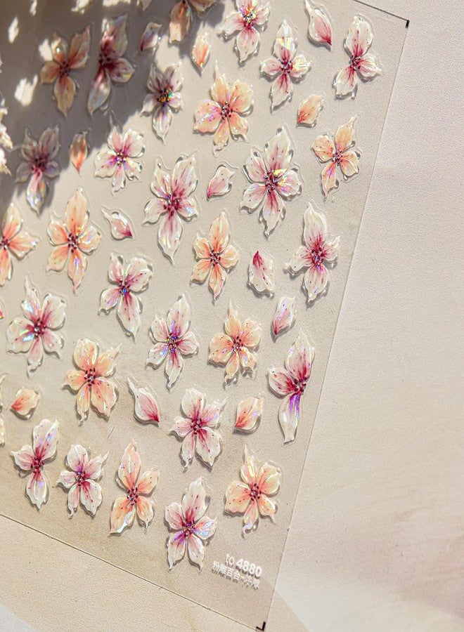 BYJKYEN Flower Nail Stickers for Nails Art Self-Adhesive Colorful Five Petal Flowers Nail Decals Spring Summer Floral Nail Sticker Flowers Nails Design Decoration Supplies Salon Manicure DIY for Women Girls - Image 5