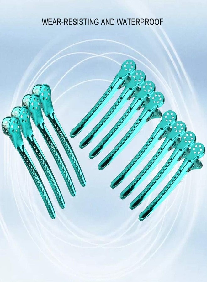 ANGGREK Hair Styling Clips, ANGGREK 12pcs/Box Hair Styling Clips Hairdressing Salon Sectioning Hairpins Duck Billed Hair Cutting Clips for Thick and Thin Hair Salon Styling 6 Colors(green) - Image 4