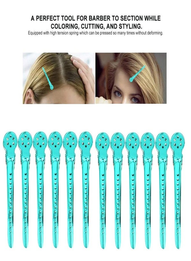 ANGGREK Hair Styling Clips, ANGGREK 12pcs/Box Hair Styling Clips Hairdressing Salon Sectioning Hairpins Duck Billed Hair Cutting Clips for Thick and Thin Hair Salon Styling 6 Colors(green) - Image 2