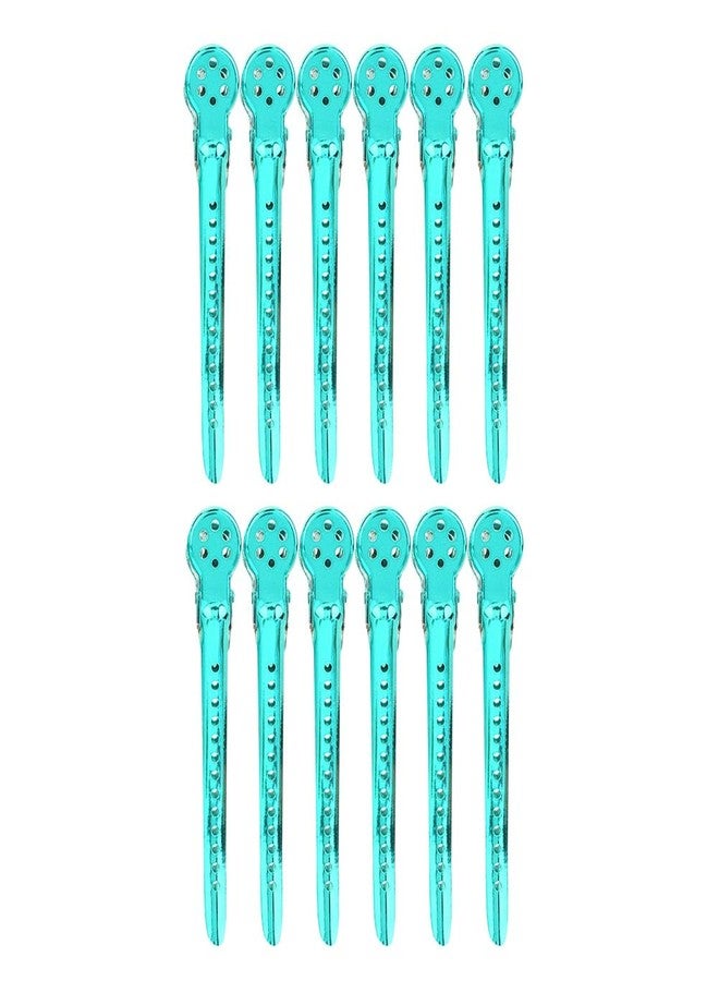 ANGGREK Hair Styling Clips, ANGGREK 12pcs/Box Hair Styling Clips Hairdressing Salon Sectioning Hairpins Duck Billed Hair Cutting Clips for Thick and Thin Hair Salon Styling 6 Colors(green) - Image 1