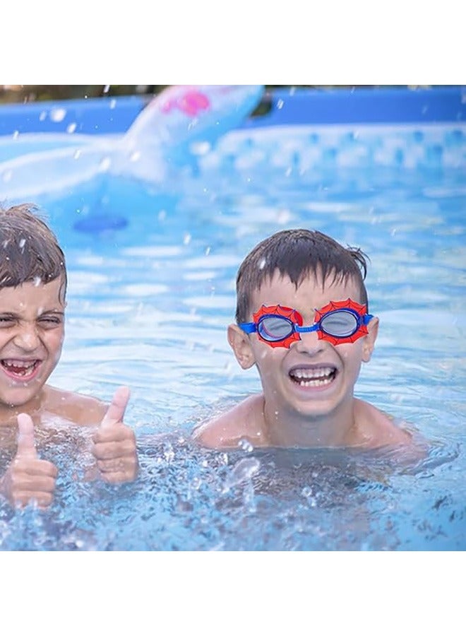 Generic Cartoon Kids Swimming Goggles, Waterproof Anti-Fog, Leak-Proof, Soft Silicone, Adjustable Strap for Kids Comfortable, Wide Vision Swimming Goggles for Boys & Girls(Ages 3-8) - Image 3