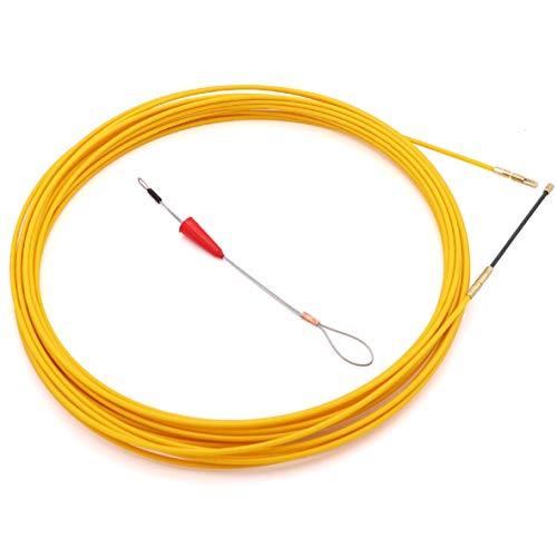 Jeemitery 50 Feet Fiberglass Cable Wire Running Rod Coaxial Electrical Connectable Fish Tape Pull Kit - Image 1