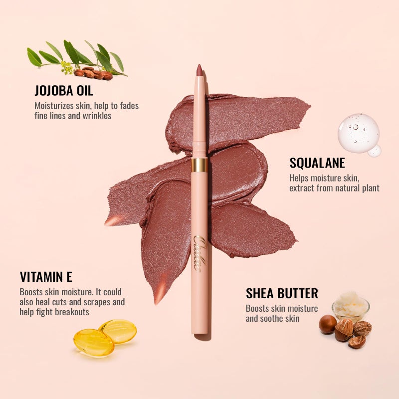 Oulac Light Purple Lipliner Pencil, 2in1 Retractable Makup Crayon for Lip Liner and Eye Liner, Highly Pigmented, Smooth, Long Lasting and Waterproof Formula, Vegan Beauty, 09 Sweet Taro - Image 5