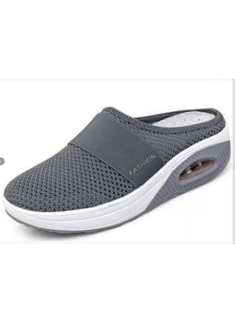 2022 Summer New Plus Size Lazy Person One Step Slippers Womens European Simple Slope Slippers Rubber Sole China Made Dark gray