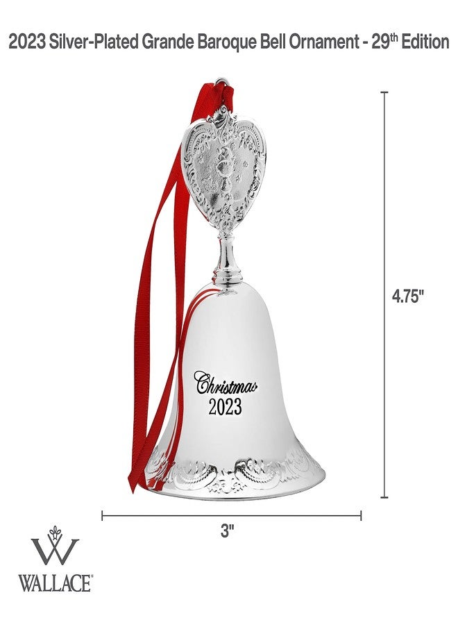 Wallace 2023 Silver Plated Grande Baroque Bell Ornament, 29th Edition - Image 3