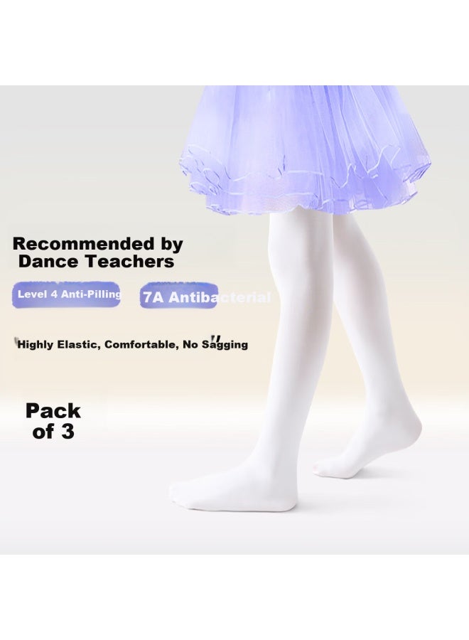 Babu Bean Children's Dance Tights Spring And Summer White Pantyhose Thin Dance Socks - Image 1