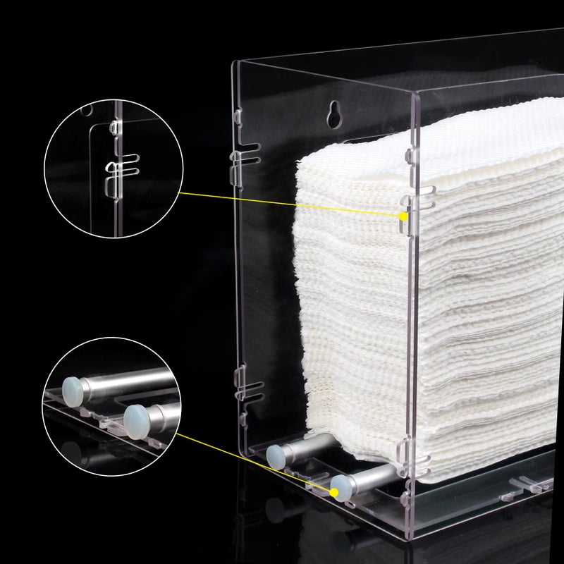 Evron Evron Paper Towel Dispenser Countertop & Wall Mount Clear One-Hand Pull C Fold Z Fold Trifold and Multifold Paper Towel Holder (Simple Snap-on Assemble Before Use) - Image 4