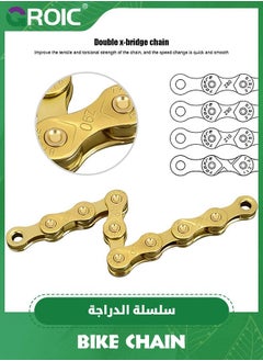 GROIC Bike Chain 9 Speed 116 Links Half Hollow Lightweight Sports Bicycle Chains with Reserve Missing Link for Road Bike/MTB/BMX  - Image 4