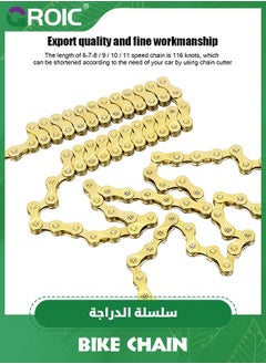 GROIC Bike Chain 9 Speed 116 Links Half Hollow Lightweight Sports Bicycle Chains with Reserve Missing Link for Road Bike/MTB/BMX  - Image 3