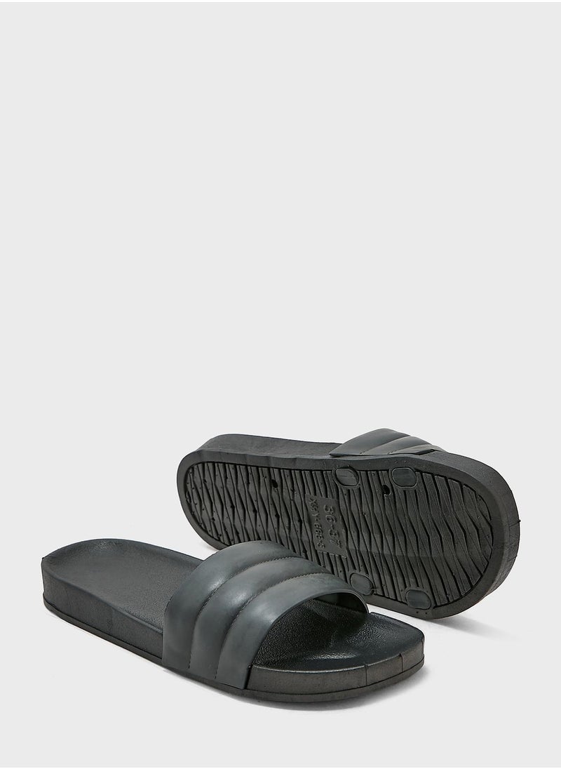 Ginger - Striped Strap Slides - Image 1