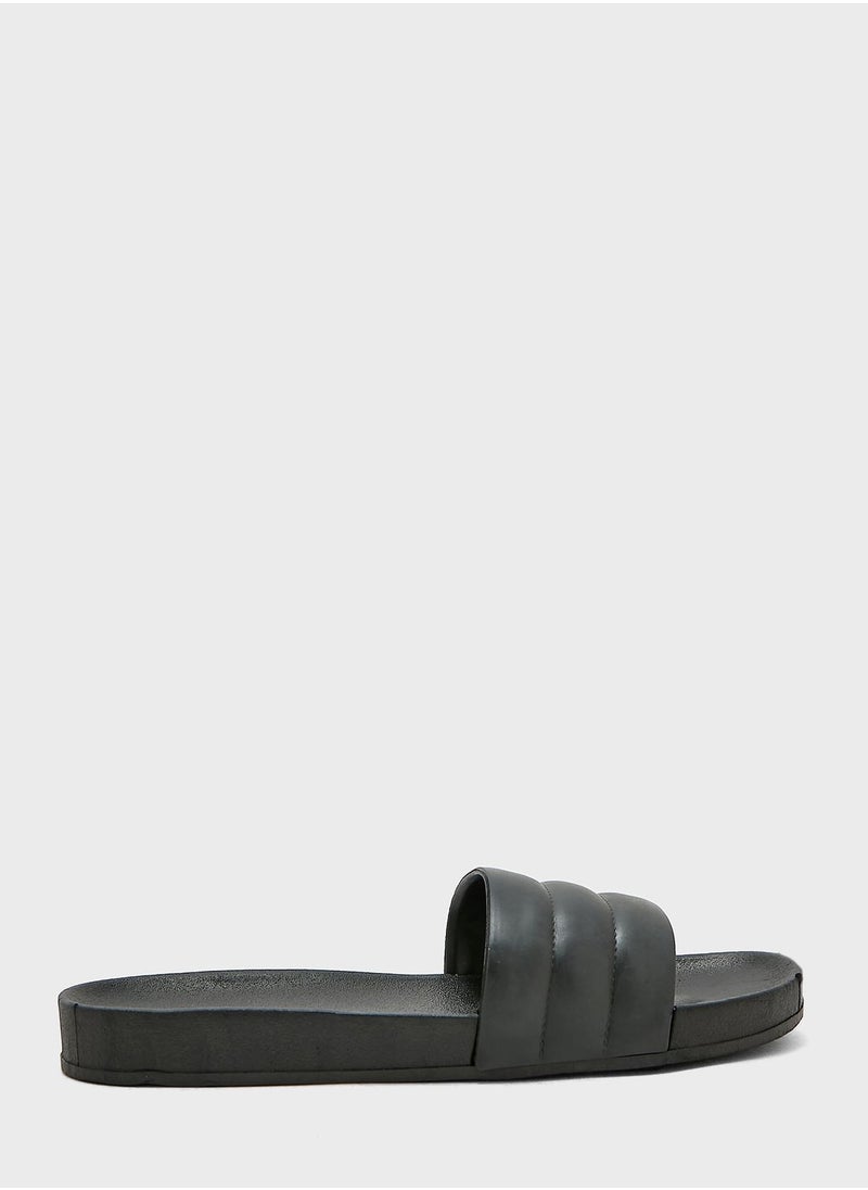 Ginger - Striped Strap Slides - Image 1